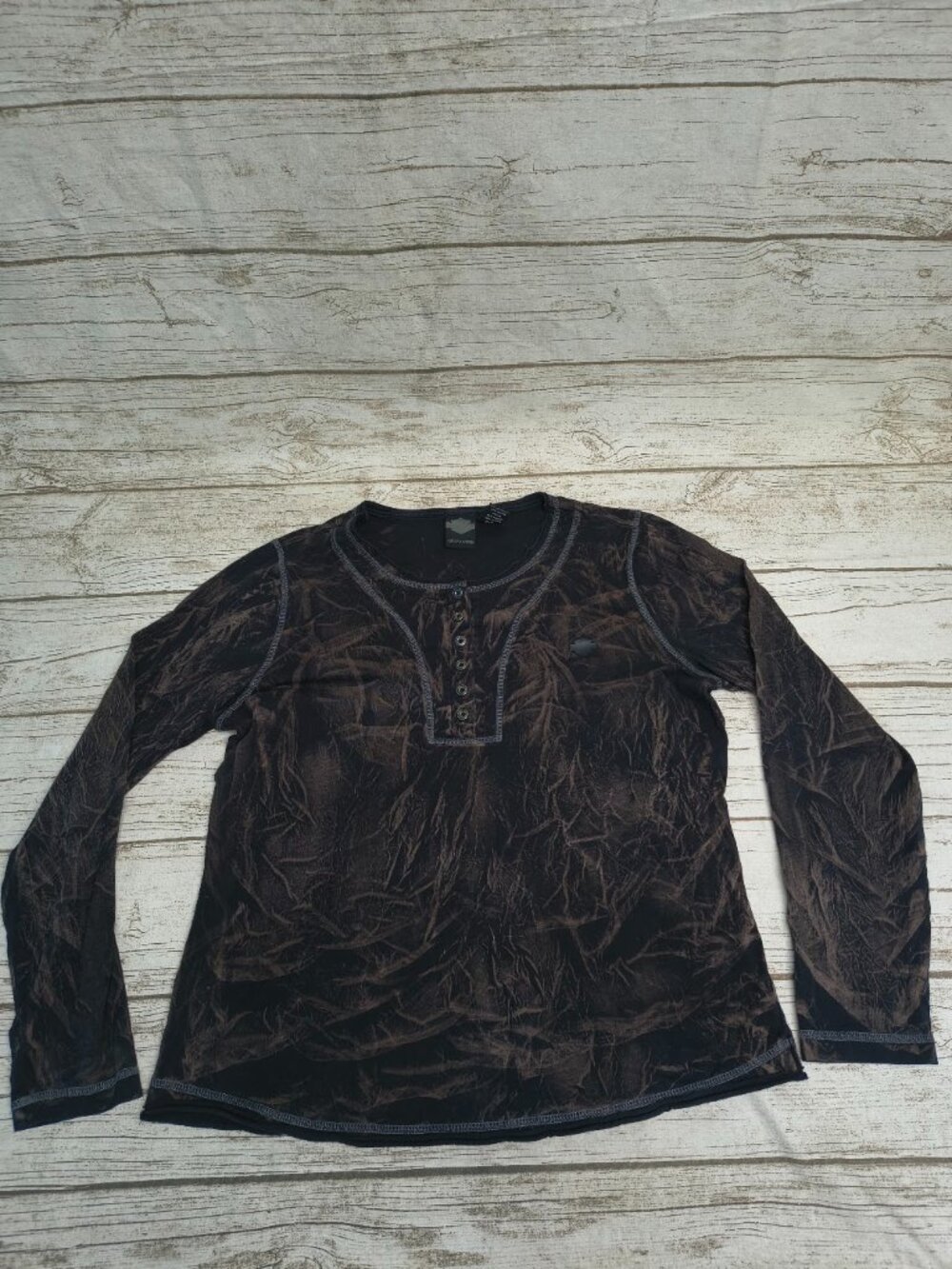 Harley-Davidson Black Burnout Long Sleeve Shirt XL
